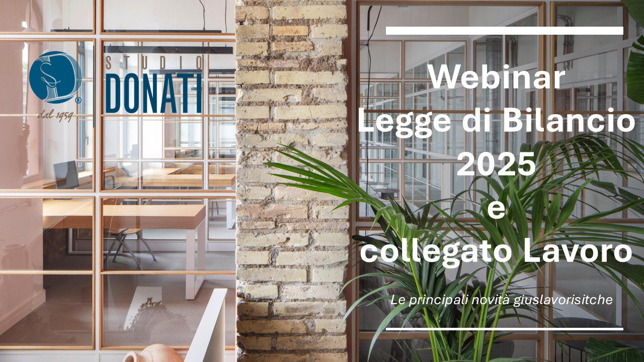 Webinar Legge di Bilancio 2025 - Studio Donati